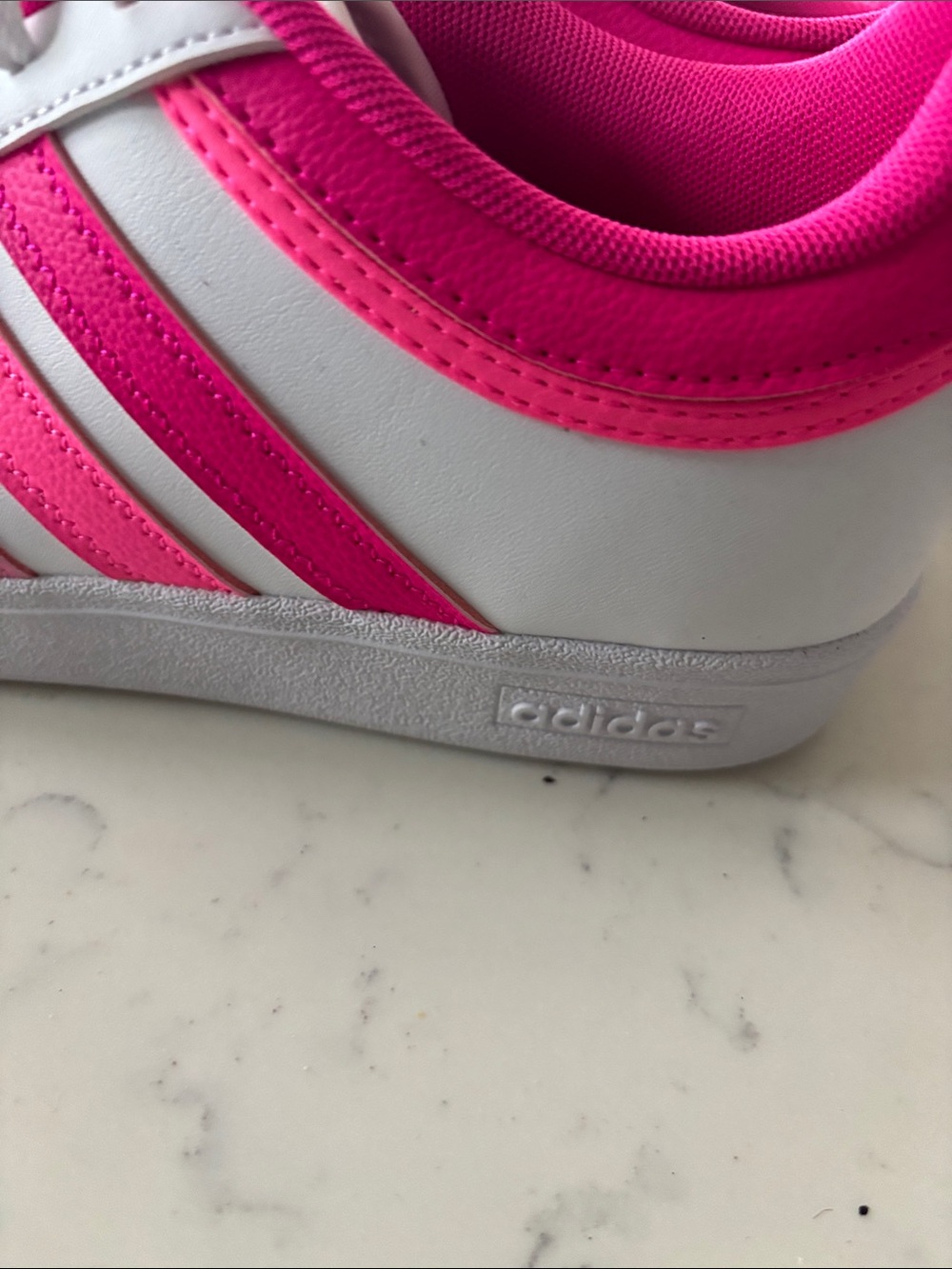 adidas White and Pink Women’s Athletic Sneakers - Picture 5 of 6